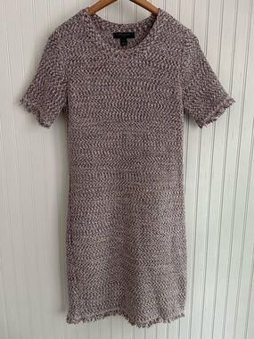 Ann Taylor Mauve Tweed Dress Size SP Quiet Luxury Fall Dress Day to Night
